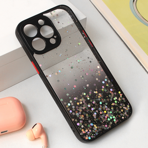 Maska / futrola Frame Glitter za iPhone 15 Pro Max 6.7 crna.
