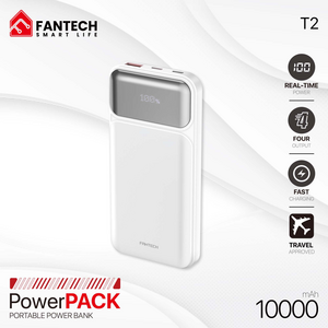 Back Up Baterija Prenosiva baterija Fantech T2 10000mAh QC, PD, 22.5W beli.