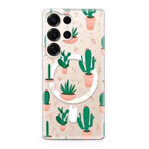 Maska / futrola silikonska print MagSafe za Samsung S938 Galaxy S25 Ultra 5G cactus (MS).