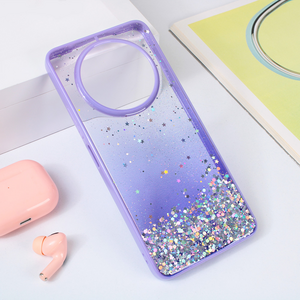 Maska / futrola Frame Glitter za Xiaomi Redmi A3 ljubicasta.