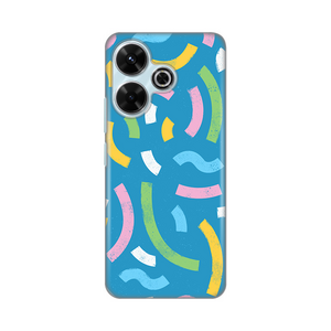 Silikonska maska / futrola print za Xiaomi Redmi 13 Happy Lines blue.