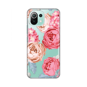 Silikonska maska / futrola print ultra tanka za Xiaomi Mi 11 lite Pink Flowers.