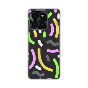 Silikonska maska / futrola print za Huawei Honor X6a Happy Lines gray.
