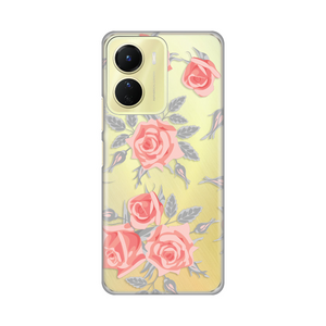 Silikonska maska / futrola print ultra tanka za Vivo Y16 Elegant Roses.