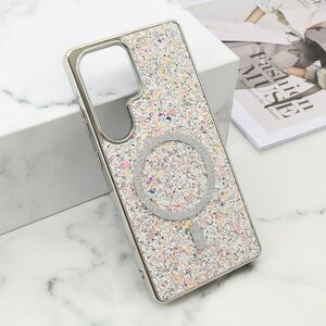 Maska / futrola GLAM GLOW MagSafe za Samsung S938 Galaxy S25 Ultra 5G srebrna (MS).