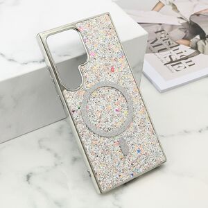 Maska / futrola GLAM GLOW MagSafe za Samsung S928 Galaxy S24 Ultra 5G srebrna (MS).