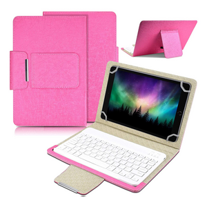 Maska / futrola sa Bluetooth Tastaturom Leather za Tablet 10" Univerzalna pink.