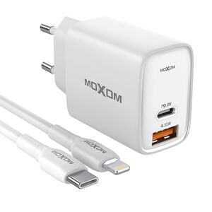 Kucni punjac Moxom MX-HC91 PD+USB 33W Type-C na lightning beli (MS).