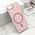 Maska / futrola GLAM GLOW MagSafe za iPhone 16e roze (MS).