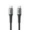 USB data kabl Superior SU-K110 pleteni Fast 100W 5A Type-C na Type-C 2m sivi (MS).