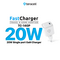 Kucni punjac Teracell Evolution TC-14GP, GaN, PD 3.0, 20W sa PD Type c kablom beli CE.