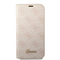 Maska / futrola Guess BT PC/TPU 4G PU Script Metal za iPhone 14 Pro pink (GUBKP14LHG4SHP).