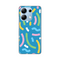 Silikonska maska / futrola print za Xiaomi Redmi Note 13 4G (EU) Happy Lines blue.