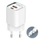 Kucni punjac LDNIO A2317C, 3.6A, QC3.0 18W, PD 30W sa Type C na Type C kablom beli.